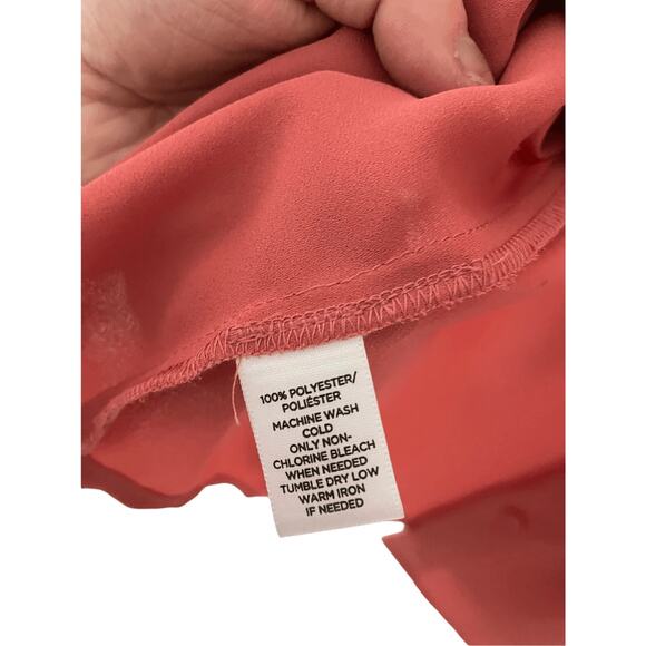 Loft XS Peach Front Button Up Blouse Short Sleeve Preppy Minimalist Babydoll - Picture 4 of 4